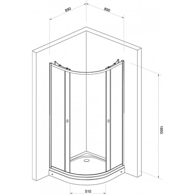Tuš kabina polukruzna 90x90 JL 4290