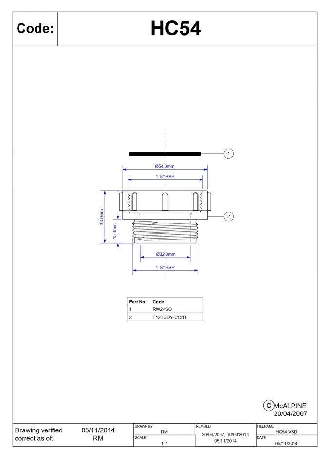 Reducija McALPINE F6/4-M5/4 PVC